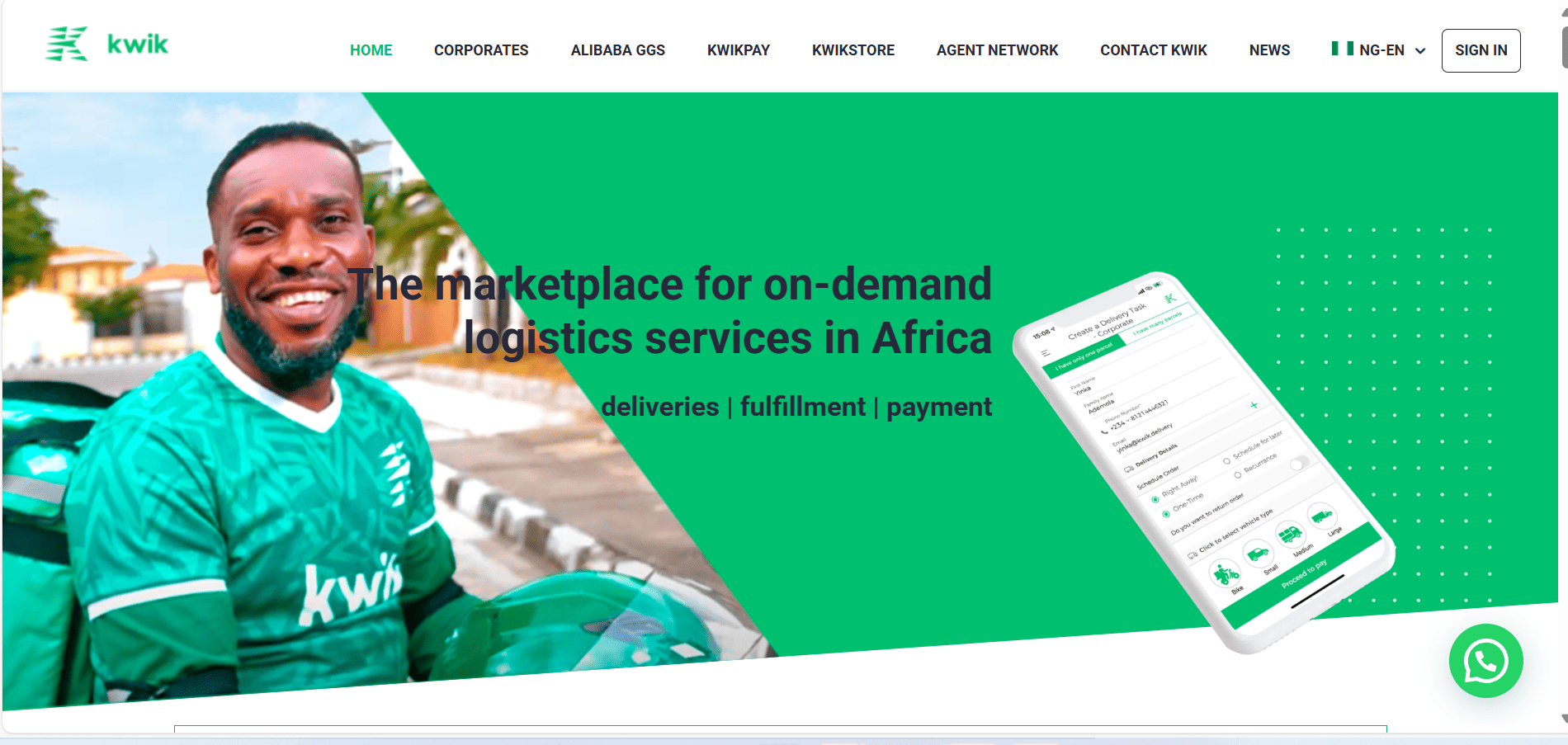 Kwik website snapshot